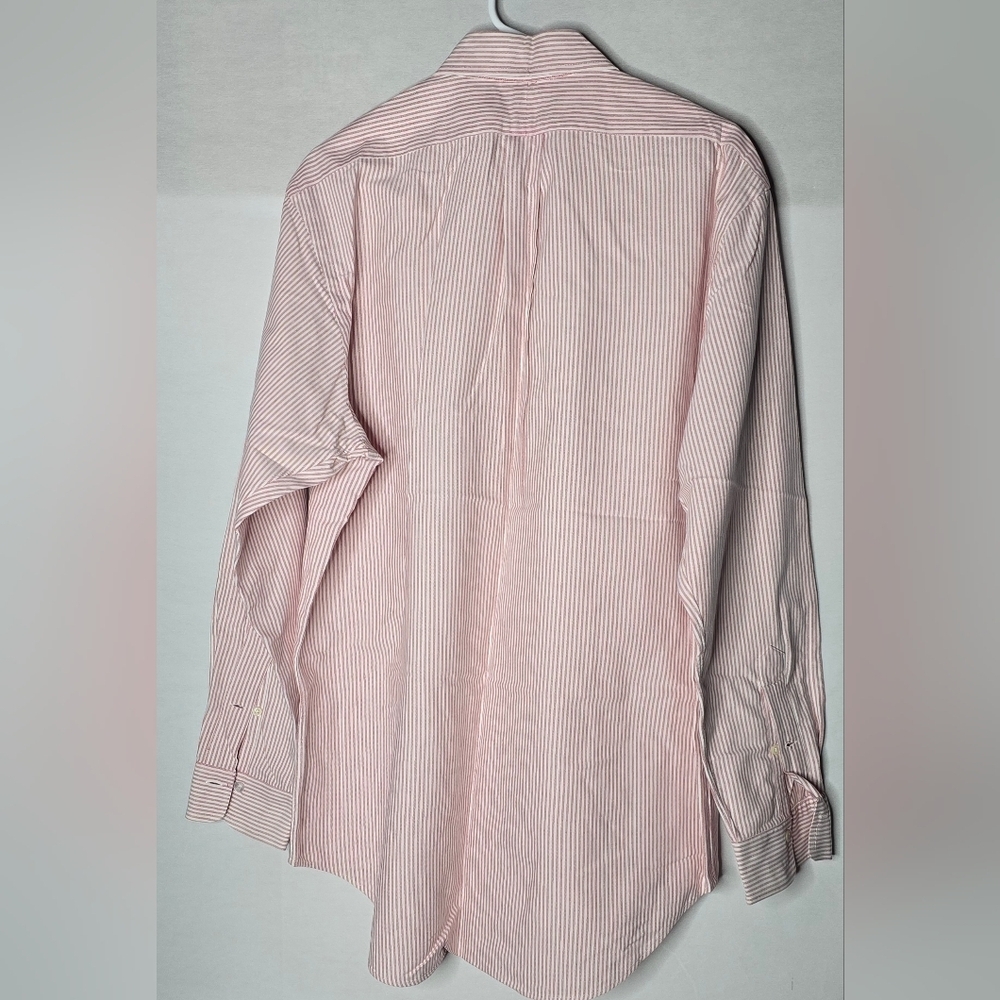 Polo Ralph Lauren Pink Oxford Button Up Shirt Mens L Custom Fit Flesh Pony 16-33 - Picture 5 of 8